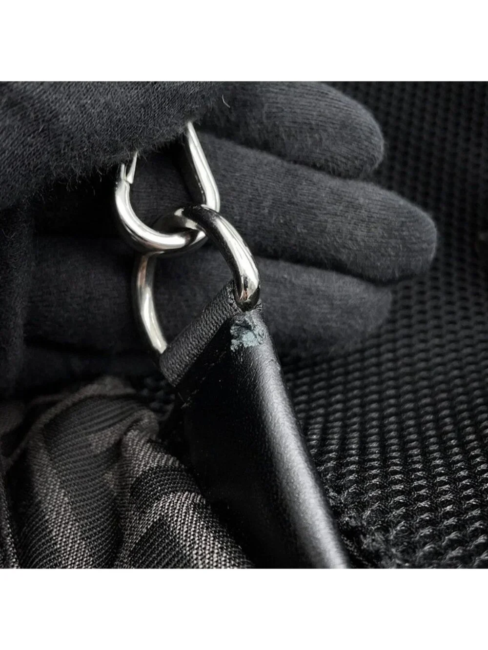 Fendi Backpack Drawstring FF Jacquard Leather Black
